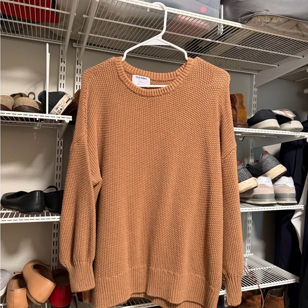 Old Navy Camel Knit Tunic Length Sweater